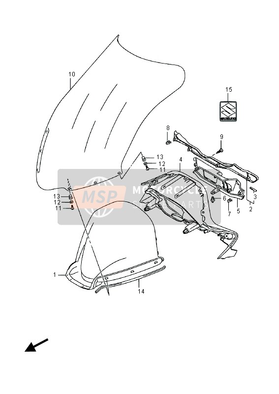 Suzuki AN400(Z)(ZA) BURGMAN 2016 Metro Panel para un 2016 Suzuki AN400(Z)(ZA) BURGMAN